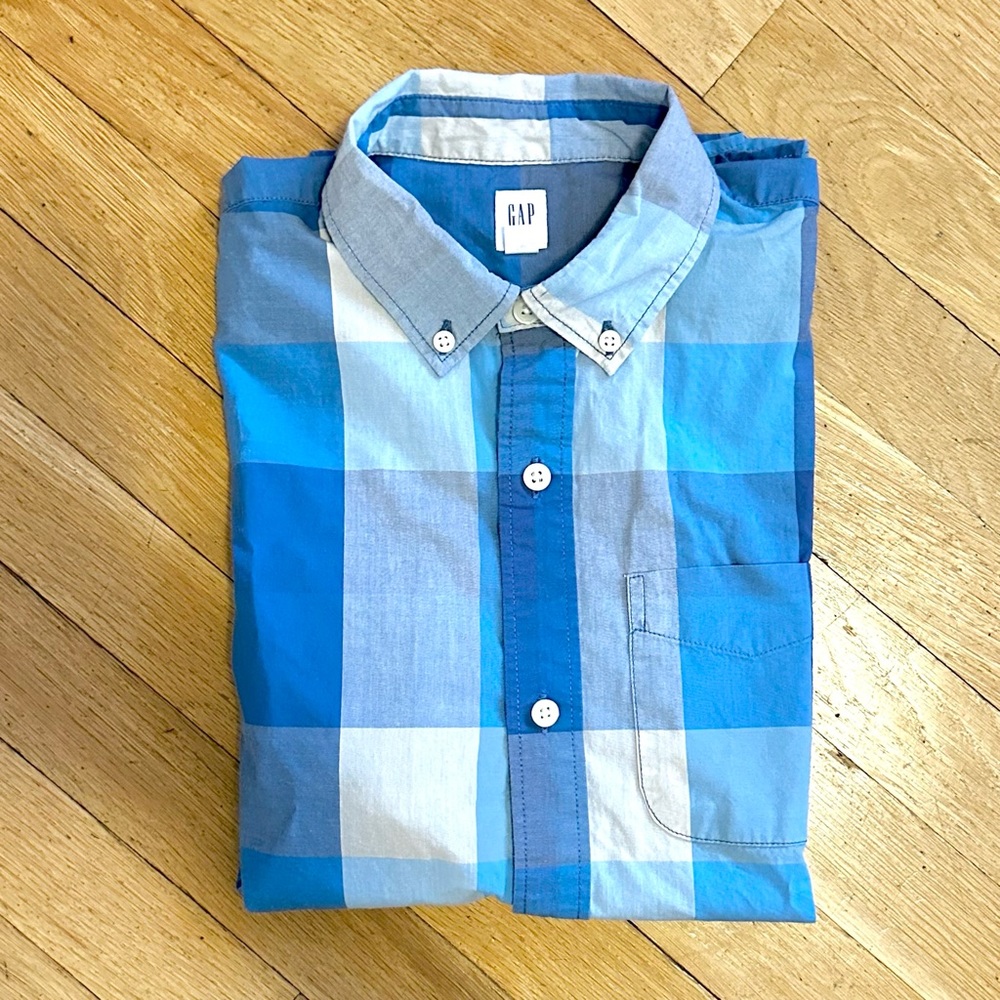 Gap Kids Plaid Short Sleeve Button Down Shirt. Size XXL.